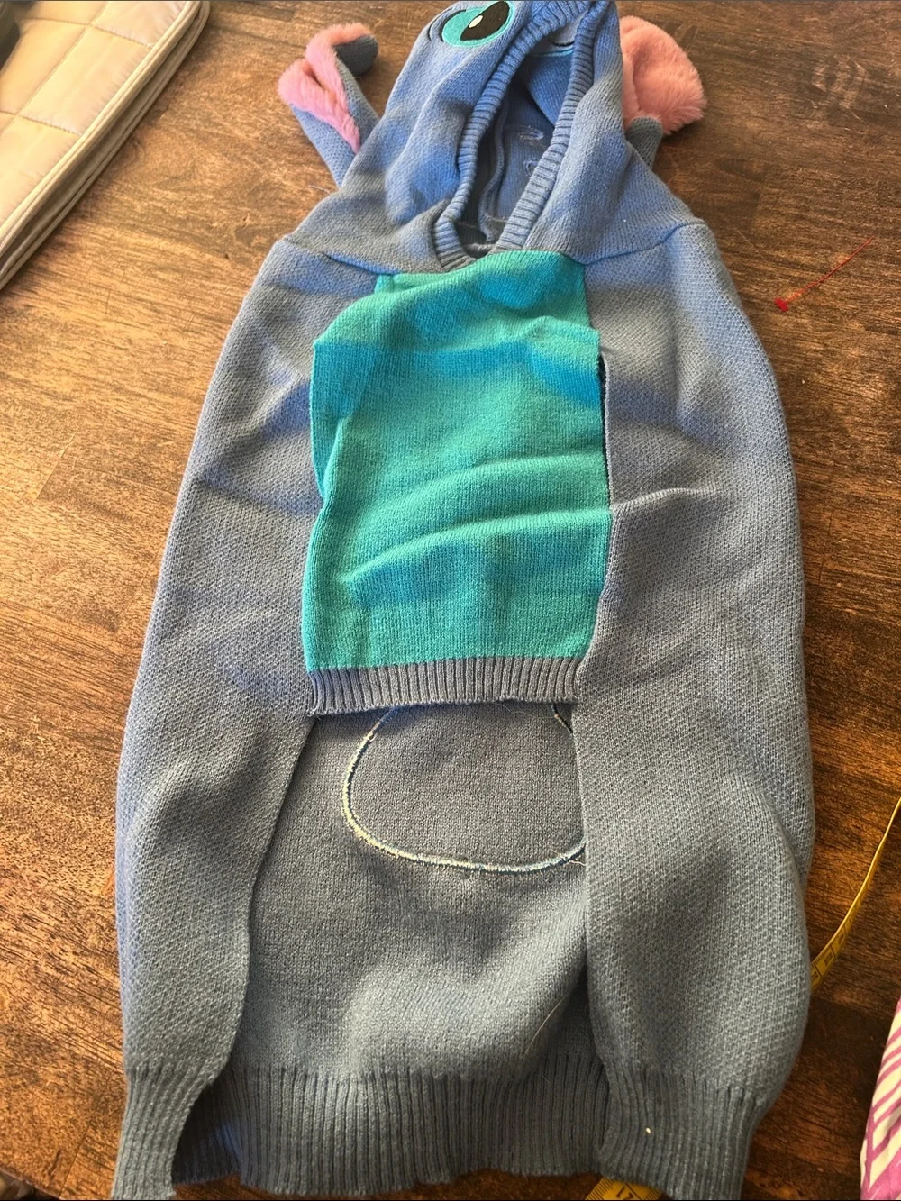 Disney Stitch Blue Plush Pet Hoodie